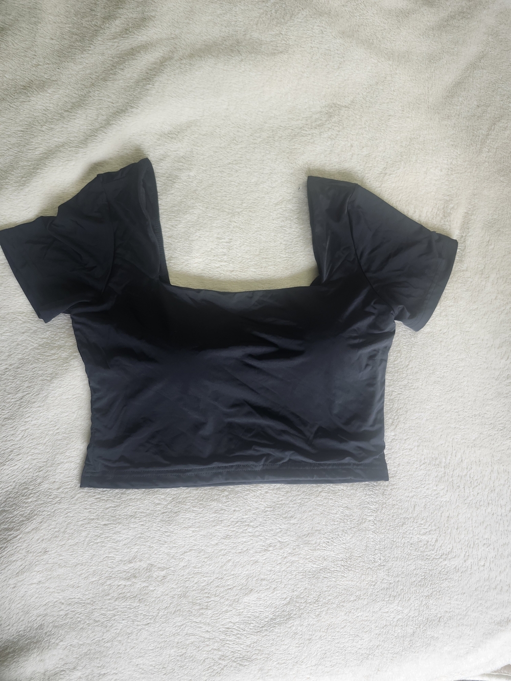Klassy Network Black Square Neck Cropped Top